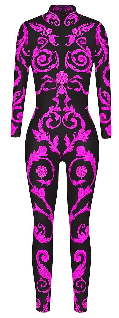 1574 Long Sleeve Halloween Catsuit 3D Print Fullbody Bodysuit Digital